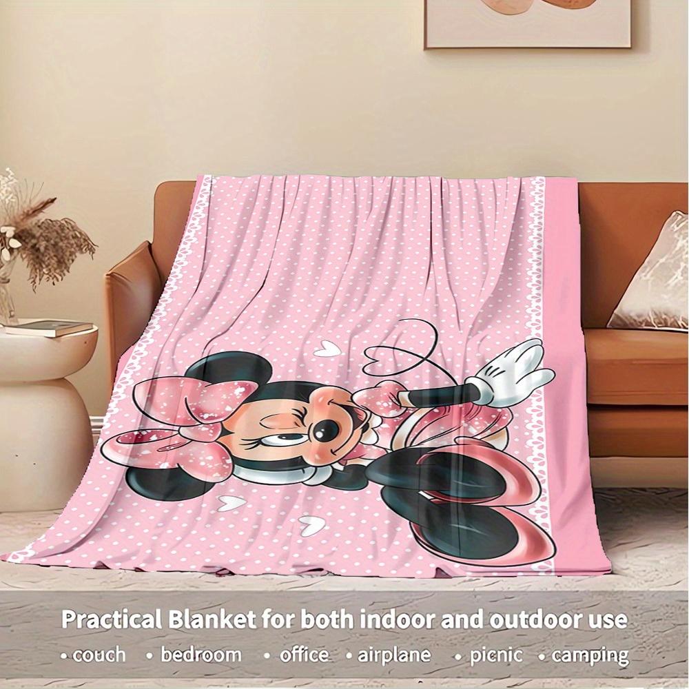 1pc flannel Minnie Mouse Pink Polka Dot Heart Love Valentine's Day Bedding Throw Blanket Sofa