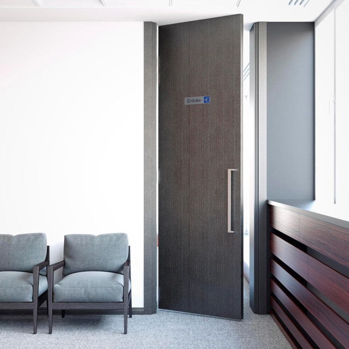 Plaque de signalisation - EXACOMPTA - Entrée - Aluminium brossé - Auto-adhésif - 165 x 44 mm