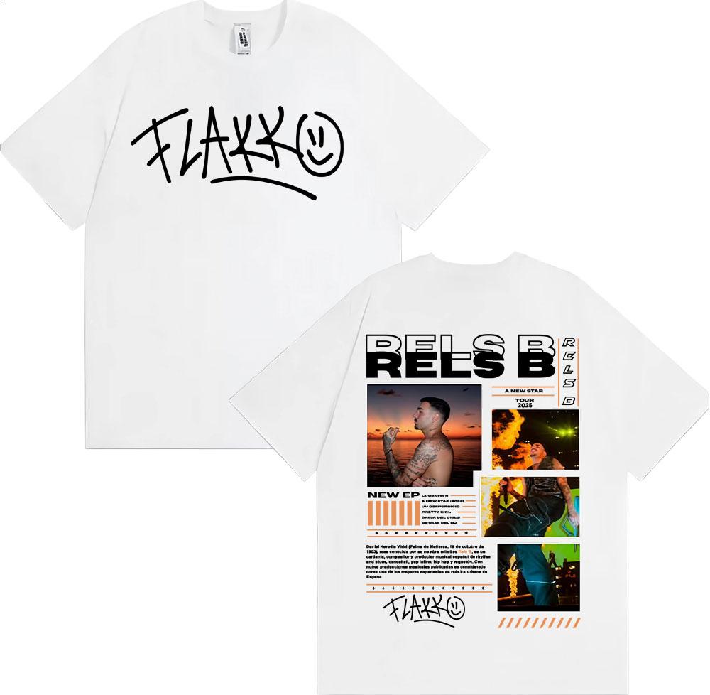 Rapper RELS B Skinny Flakk 2025 Tour Merch T Shirts Men Women Fashion Hip Hop Vintage Tshirt Casual ONeck Short Sleeve T Shirt