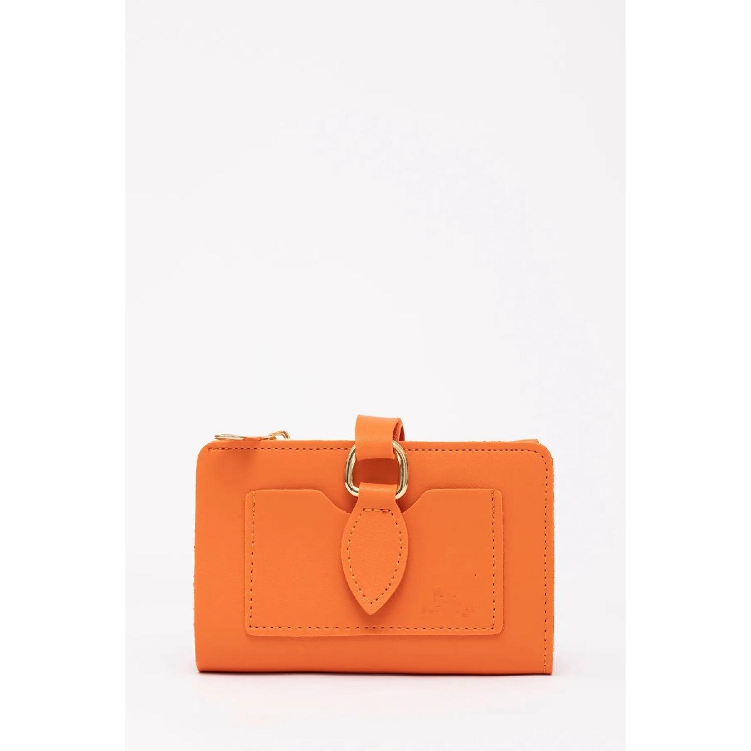 

Orange Lucky Wallet With Zippered Card Holder Battal Standart коричневый