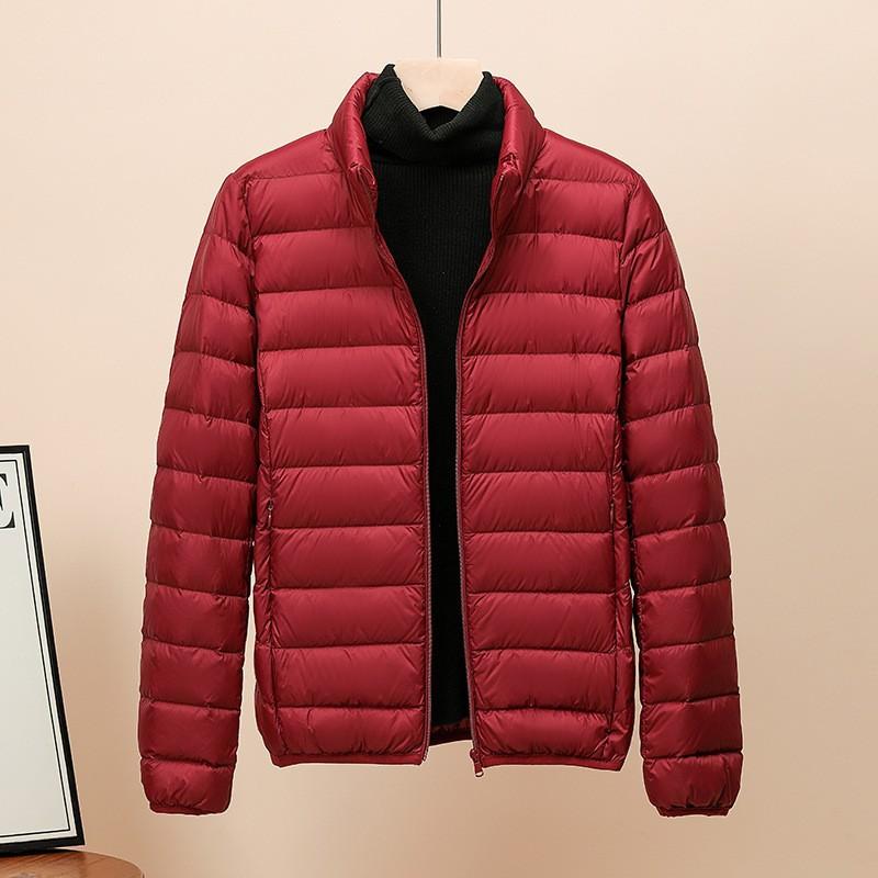 2025 New 90% White Duck Down Stand-up Collar Hooded Down Jacket Women's Short Slim-fit Large-size Winter Coat