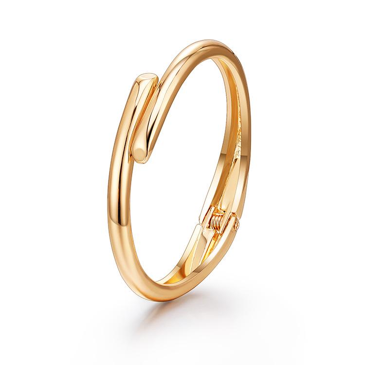 

Минималистичный женский браслет-бангл из полированного золота и розового золота в европейском и американском стиле