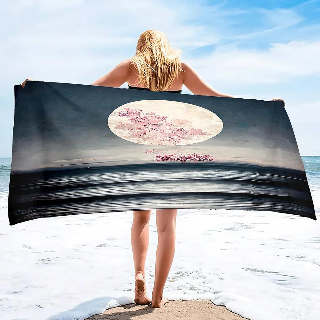 Pink Cherry Blossoms Branch Floral Pattern Soft Highly Absorbent Large Beach Towels Quick Dry Absorbent Bath Towels Blanket