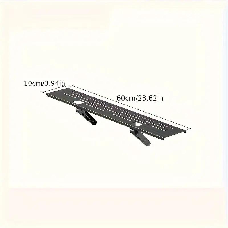 No-Drill Tv Top Storage Rack for Living Room, Desk Monitor Stand, Metal Hanging Shelf for Router Set-Top Box Decor