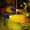 New 2-in-1 Solar Spotlight Waterproof Rotatable Wall Lamp High Brightness Adjustable Garden Lawn Lights Garden Decoration