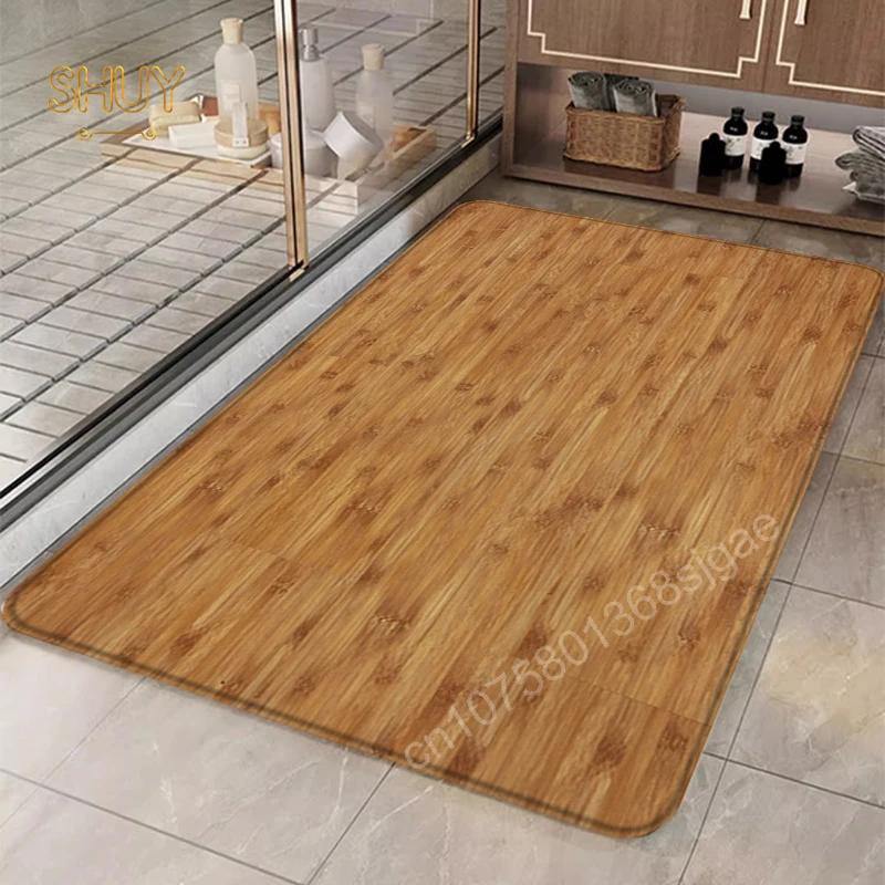 Covor de ușă cu model de granule de lemn Covor de baie intrare bucătărie canapea anti-alunecare Covorașe decorative pentru picioare Covor de târât pentru copii