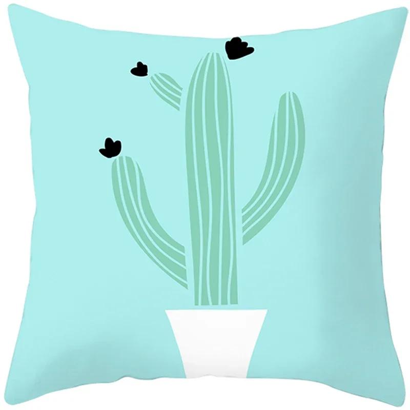 Tropical Style Fruit Cactus Printed Pillow Case Home Decor for Sofa Office Polyester Throw Pillow Cover Decorative Cushion Cover