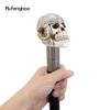 White Resin Skull  Ram's Horn Helmet Head Walking Cane Fashion Decorative Steel Stick Gentleman Performance Stage Cane 93cm