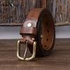 Belt Men's Retro Distressed Thick Pure Cowhide Leather Pin Buckle Trendy All-Matching Jeans Belt