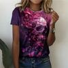 Fashion Women's Crew Neck Short Sleeve 3D Casual Color Printing Casual Short Sleeve Crew Neck T-Shirt