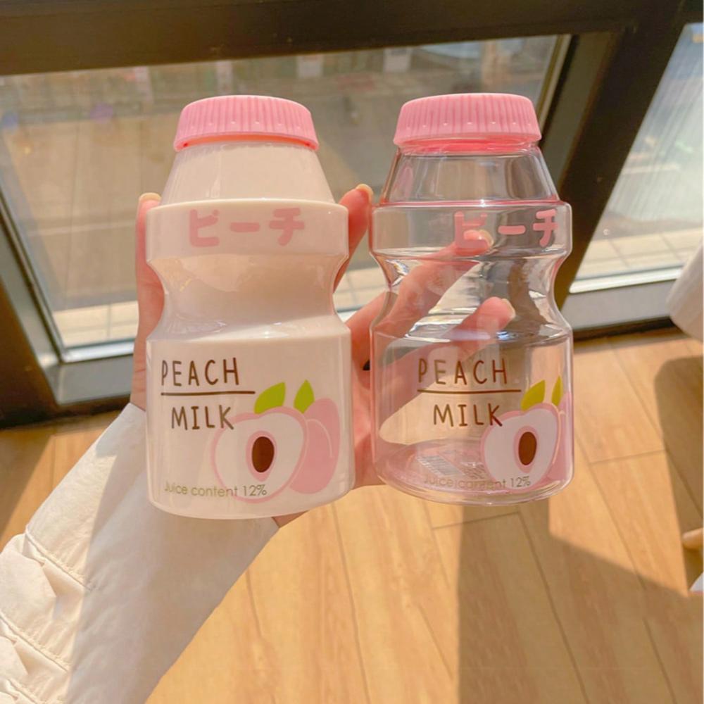 500ml Plastic Water Bottle Tour Drinking Bottle Yakult Shape Cute Kawaii Milk Carton Shaker Bottle For Kids/Girl/Adult Glass