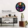 Round Wall Clock 2D Flat Electronic Color Clock Creative Wooden Alarm Clock  Kids Learning