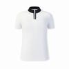 Fila Golf Series Fashion Classic Simple Sports Golf Versatile Comfortable Casual Black And White Color Block Polo Shirt Women Tops A11W625118FWT