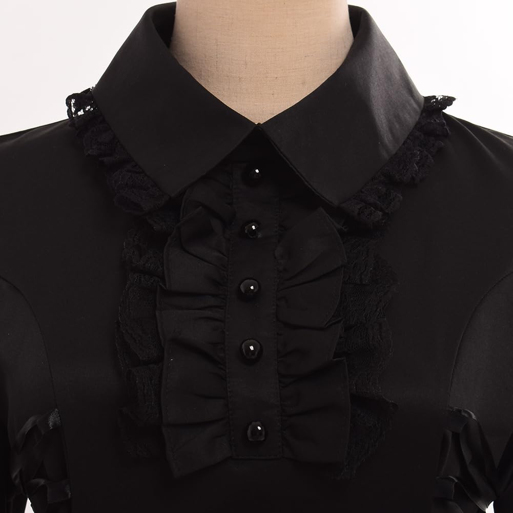 Gotisch Lolita Mittelalterlich Europäisch Lang Übergröße Bühnenkostüm [FAD-4U] Kleid, Schwarz, Stil, Ärmel, Größe, Cosplay, Kostüm, Halloween, Fotografie,