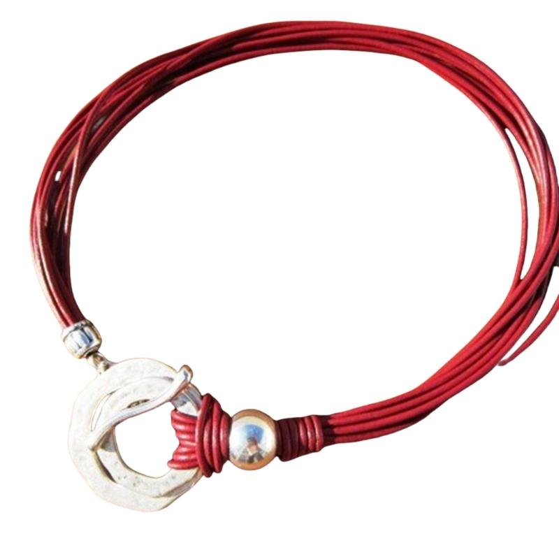 

Retro Bohemian Double Rings Multi Layer Wax Rope Clavicle Chain Fashion Neck Jewelry for Women with Unique Personality 1