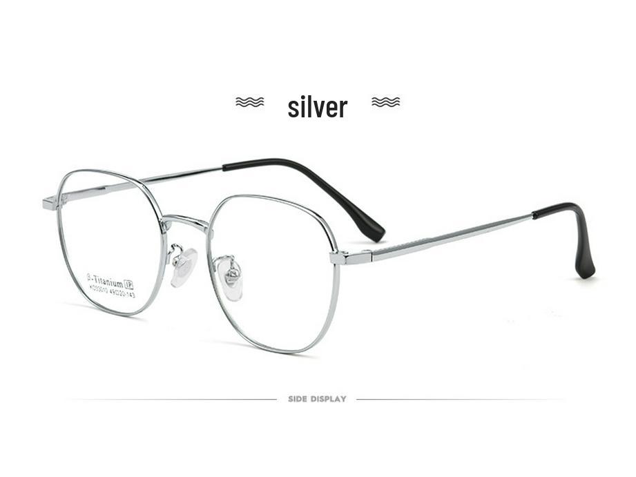 Danyang KO33010K Women's Polygon Retro Eyeglass Frame - Ultralight Non-Magnetic Titanium