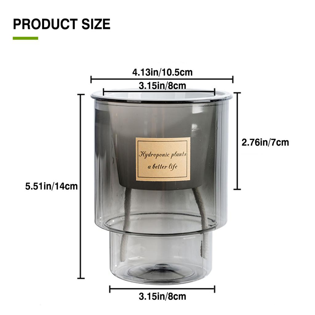 Self Absorbing Flowerpot Translucent Hydroponic Flower Pot Modern Home Self Watering Flowerpot for Garden Tabletop Plastic Vase