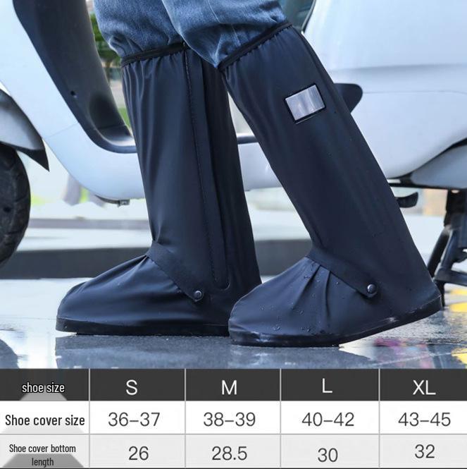 

Водонепроницаемые нескользящие бахилы с высоким голенищем для мужчин и женщин - Утолщенные, износостойкие, пескозащитные для дождливых дней. M