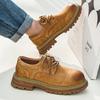 Martin boots autumn low-top lace-up British retro rhubarb boots thick-soled heightening leather casual big-head shoes