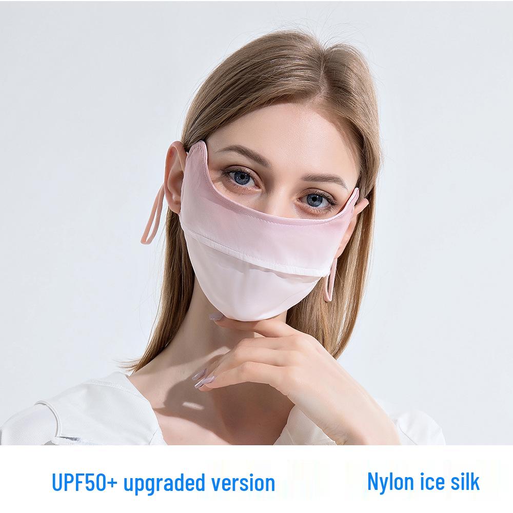 Women's Summer Gradient Anti-UV Face Mask with UPF50+ Ice Silk & Eye Protection
