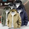 Men Jacket Spring and Autumn Fashion Versatile Windproof Waterproof Workwear Hooded Jacket Outdoor Travel Leisure Camping Jacket
