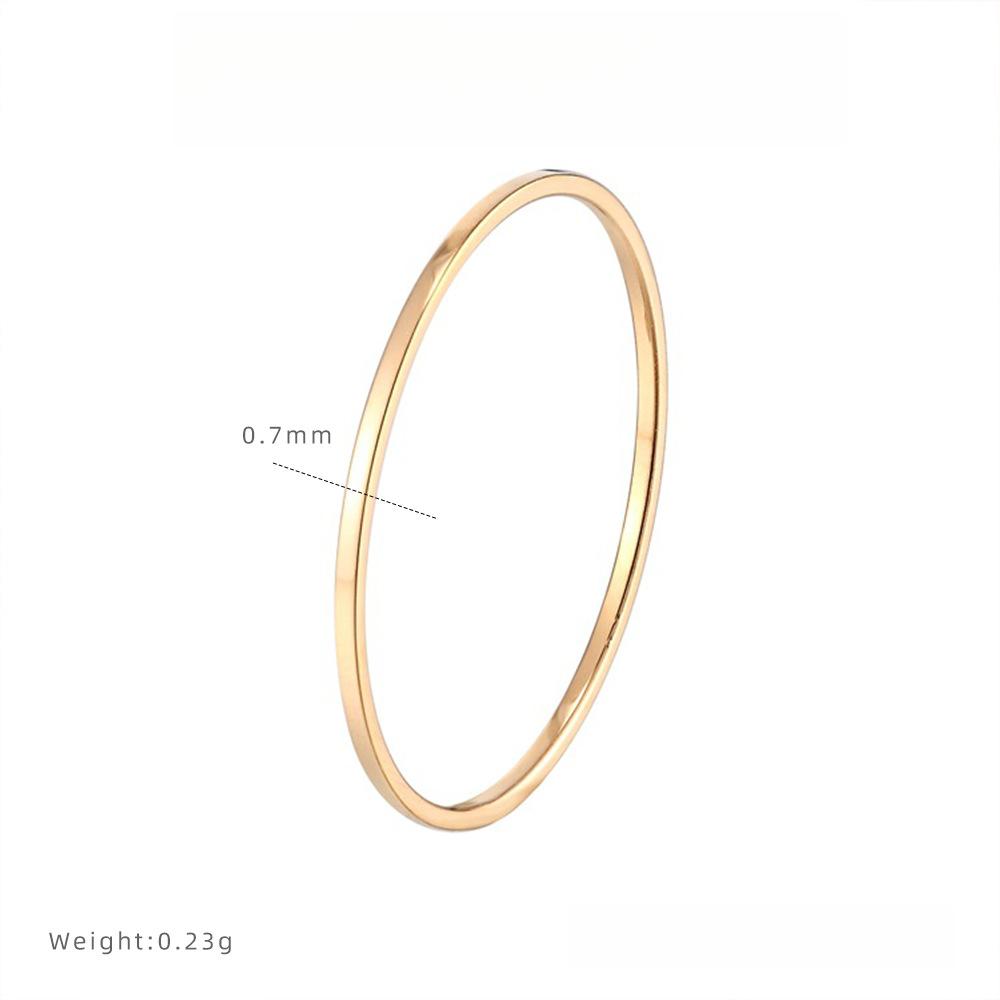 Minimal 0.7mm Ultra-fine Plain Ring Ring Does Not Fade Titanium Steel Ring Women's Niche High-end Jewelry