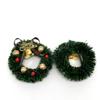 2pcs Miniature Christmas Wreath Mini Hanging Xmas Wreath Dollhouse Garland Wall Grass Strip Decoration Accessories