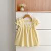 Sommer kariertes Prinzessinnenkleid & Baby Strampler Geschwister Outfits