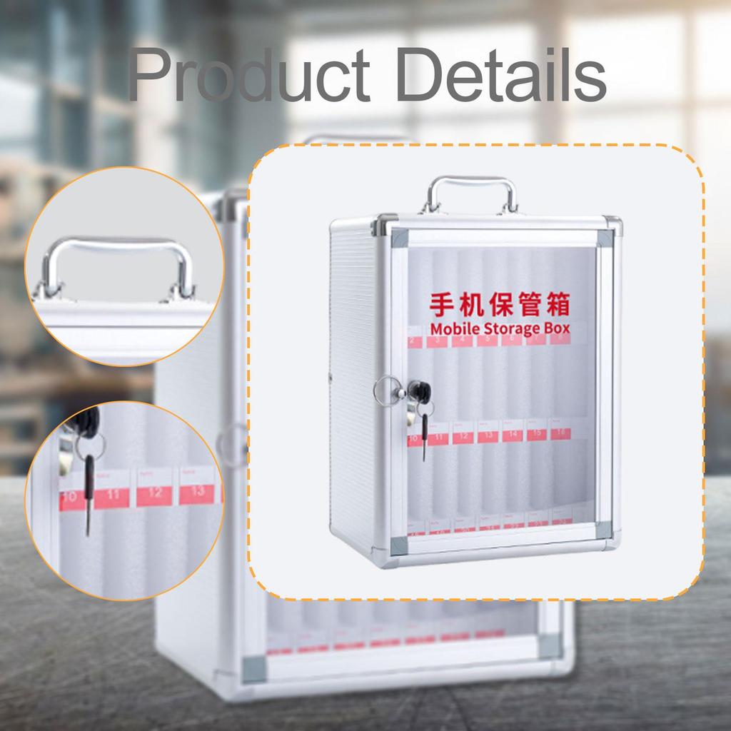 Lockable Mobile Phone Storage Box with Carrying Handle And Wall Mounting, Cabinet,
