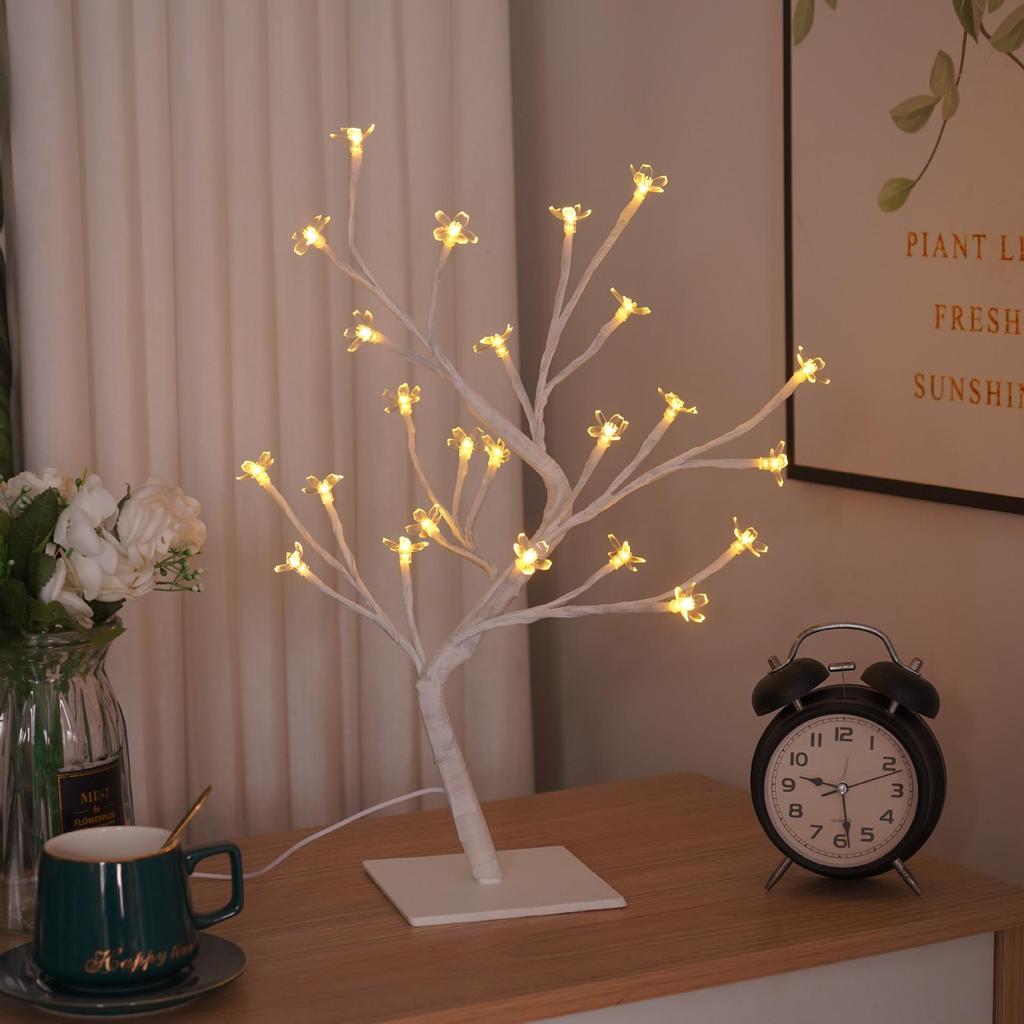 LED Cherry Blossom & Maple Leaf Fiber Optic Decorative Night Light