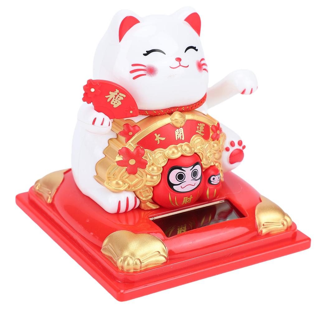 Winkende Katze Arm Solarbetrieben Lichtsensor Reichtum Begrüßend Glückskatze Dekoration für Zuhause Auto Armaturenbrett Einzugsgeschenk