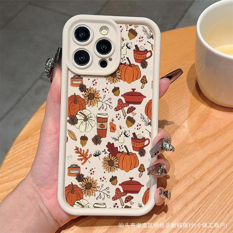 Trend pumpkin for Apple 15 all-inclusive iPhone16 anti-drop 13/12/11 PROMAX mobile phone case 14PLUS