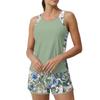 Womens Two Piece Tankini Swimsuit Set Racerback Tank Top with High Waisted Board Shorts Modest Bathing Suit
