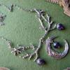 Gothic Purple Crystal Moon Pendant Necklace For Women And Men Fashion Jewelry