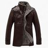 Men's Plus Size Motorcycle Style Leather Jacket with Fleece and Fur Integration