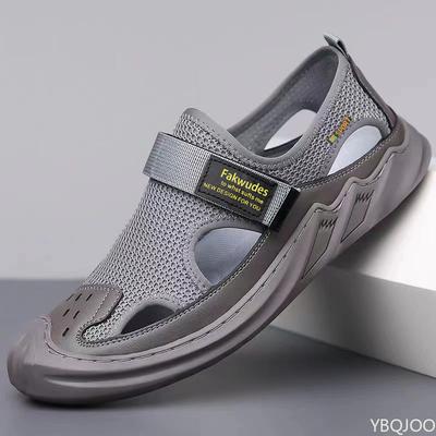 2025 Men's New Sandals Soft Soled Breathable Lazy Shoes Hollow Out Casual Mesh Shoes Lightweight Comfortable Male Sandals Homme
