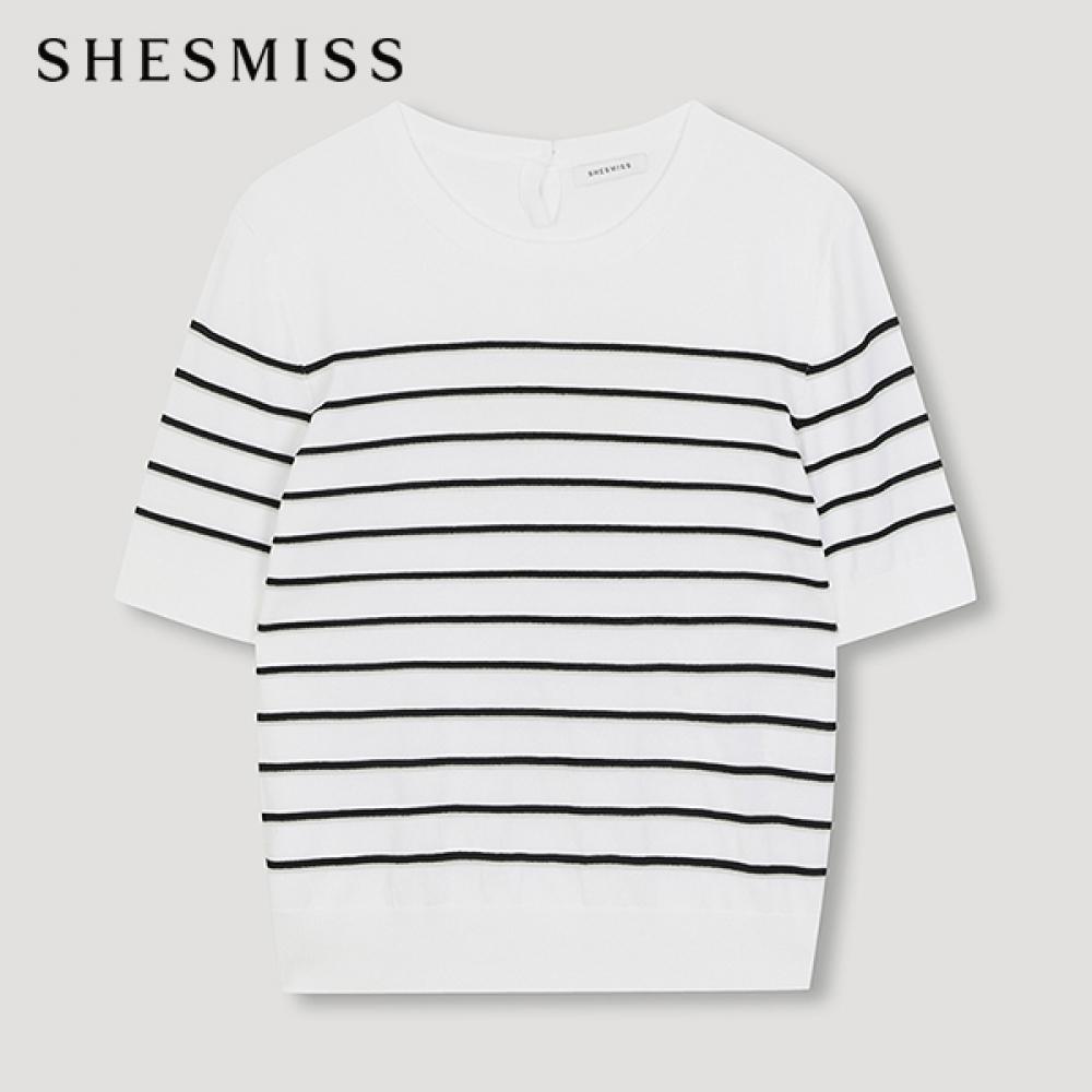 

Вязаный топ с короткими рукавами Shs Miss Stripe Sskpon21150 Ow off-white/55
