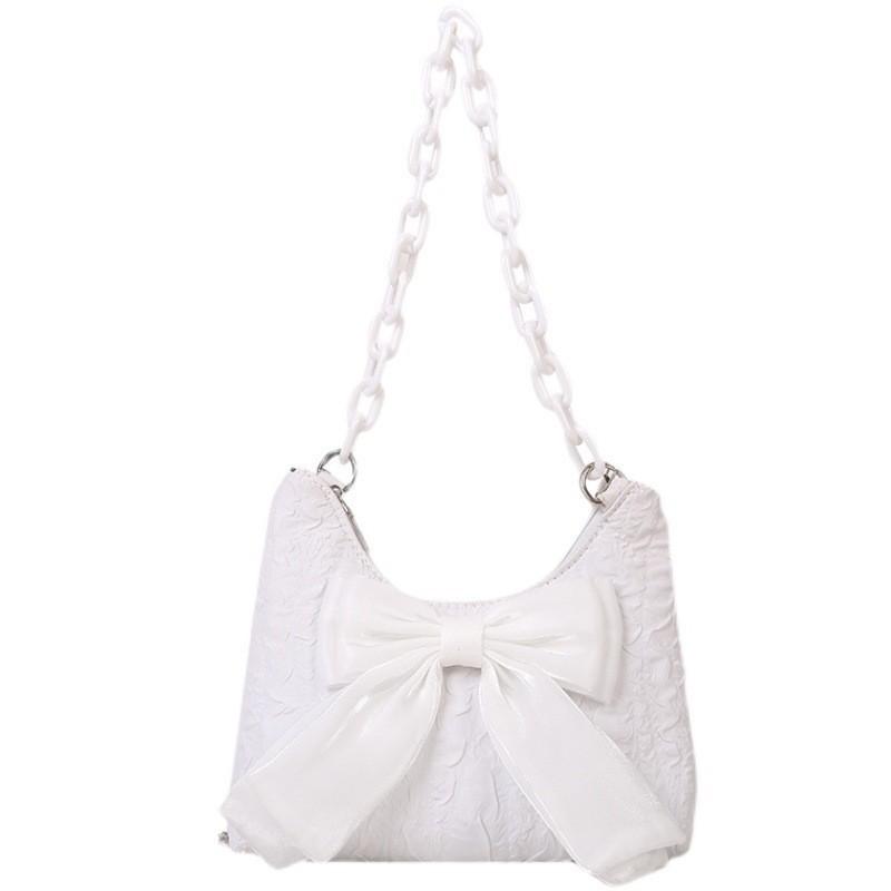 Stylish Urban Cotton Mini Handbag With Bow Knot For Women Soft Box Shape