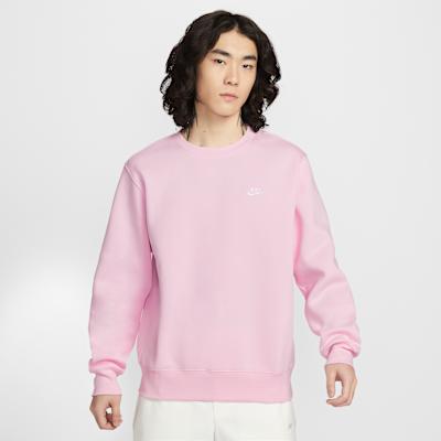Nike Club Sweatshirts Men s Foam Powder/white Crew Neck Moderate Regul M