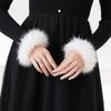 Women Wrist Feather Cuffs For Po Soft Fluffy White Elegant Warm Decorative Arm Warmer Plush Sleeves