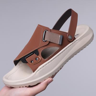 Fashion Summer Brand Trend Breathable Men Flat Bottomed Soft Fashionable Leisure Sandals Men's Non-slip Seaside Outdoor Comfort Sandals