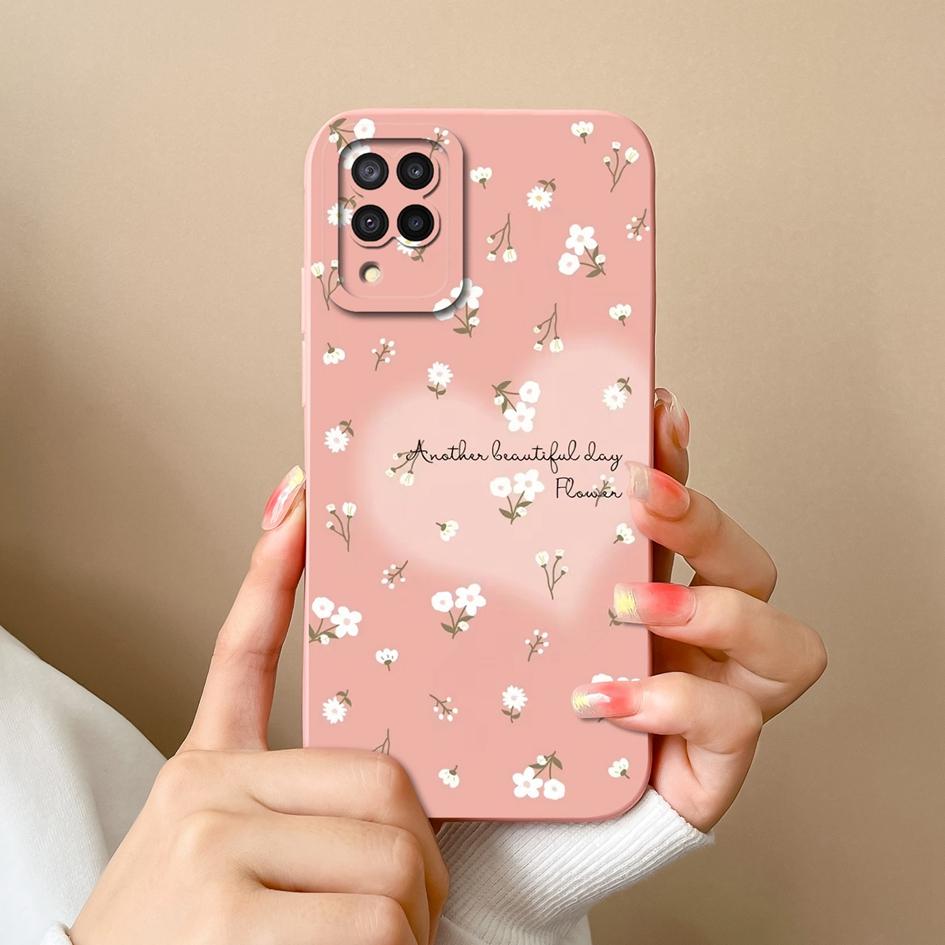 Telefonabdeckung Neu für Samsung M12 A02 A03 Core A04 A10 A13 A14 A20S Hülle Niedliches Kaninchen Matt Weiche Flüssigkeit Silikon Displayschutzhülle für Samsung Capas