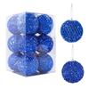 12Pcs 8cm Christmas Tree Balls Ornament Big Glitter White Red Xmas Tree Hanging Pendant Decoration For Home 2025 New Year Gift