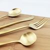 4Pcs Gold Matte Tea Spoon Cutlery Stainless Steel Coffee Spoon Silverware Small Stirring Spoon Tableware Kitchen Flatware