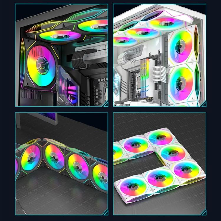 12x12cm Universal Computer Fan Addressable ARGB Asynchronous Light Support Silents PWM Technology Mirror Finish