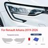 2Pcs Pre-Cut for Renault Arkana -2026 Car Clear PPF TPU Sticker Transparent Black Headlight Protective Film Accessories