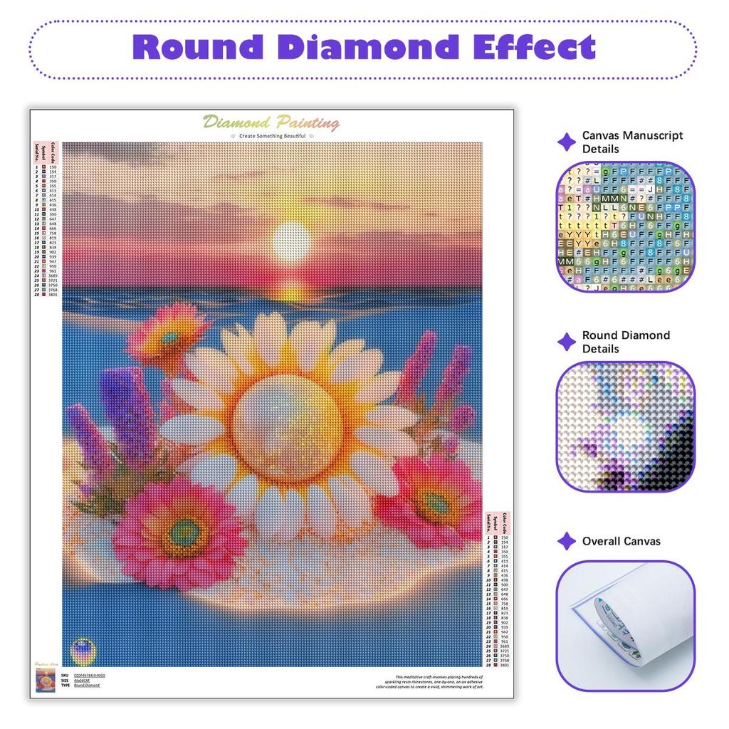 Diamond Painting Landscape Sunset Embroidery Cross Stitch Sunflower Mosaic Handmade Picture Of Rhinestones Wall Decor 30x40cm/12x16inch