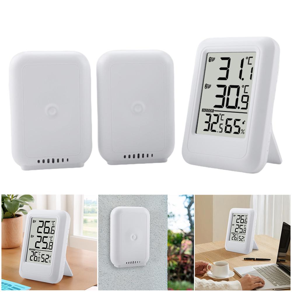 Wireless Weather Station Indoor Outdoor Thermometer Foladable Stand Temperature and Humidity Monitor for Desktop