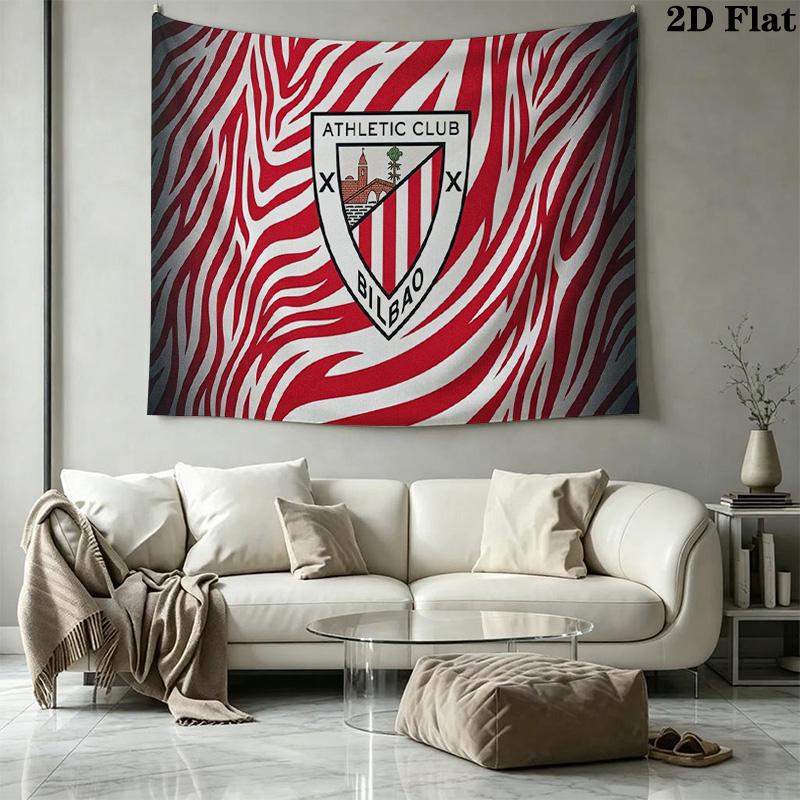 Athletic Bilbao Wall Tapestry Aesthetic Wall Hanging Printed Fabric Blanket Decorative Tapestries for Bedroom Living Room Home Decor