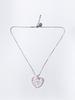 Circle Plastic Love Heart Necklace (Clear Pink)
